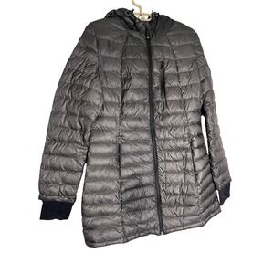 Halifax Traders Women's Charcoal Gray Puffer Hooded Jacket Medium Lightweight